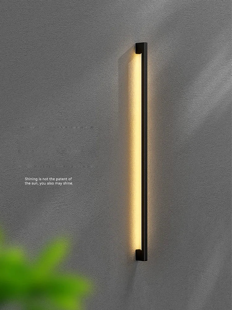 Narrow Black Long Strip Wall Lamp Modern - Shine Room