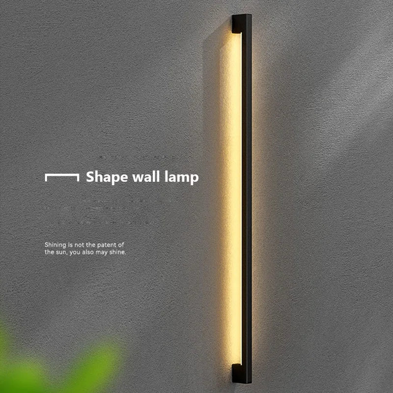 Narrow Black Long Strip Wall Lamp Modern - Shine Room
