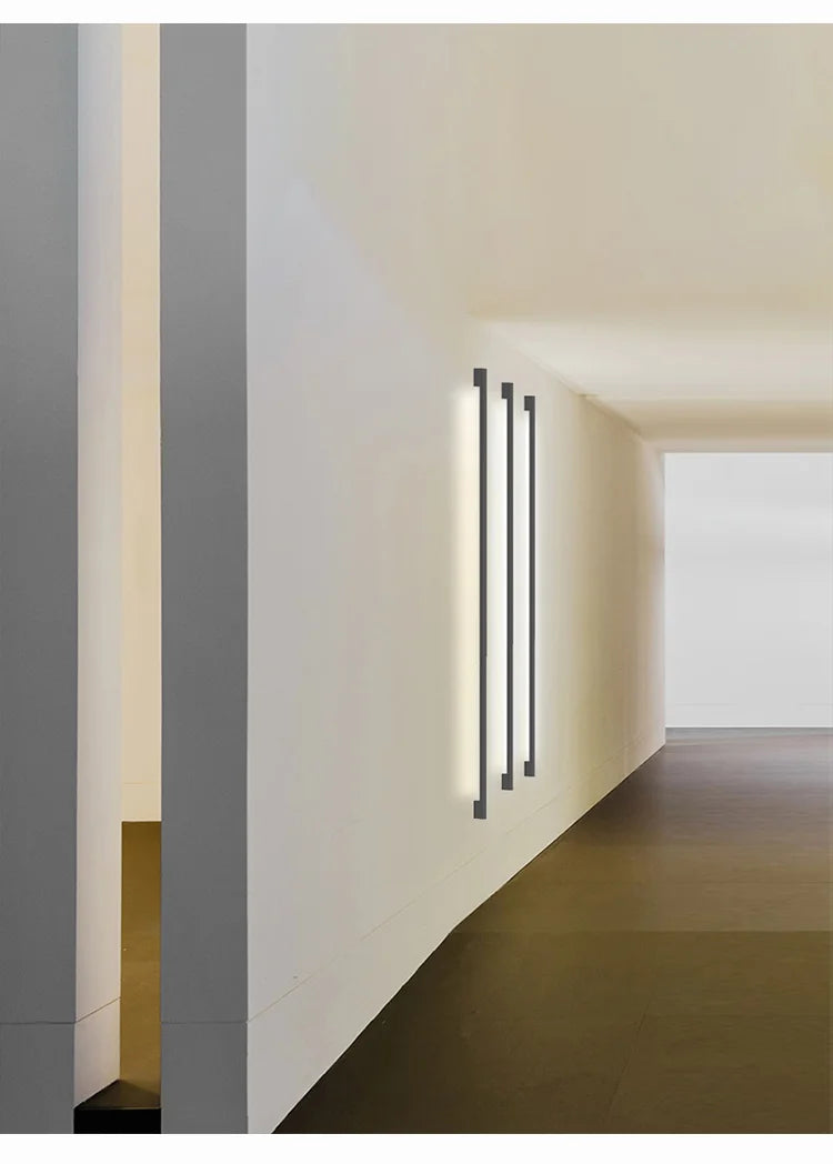 Narrow Black Long Strip Wall Lamp Modern - Shine Room