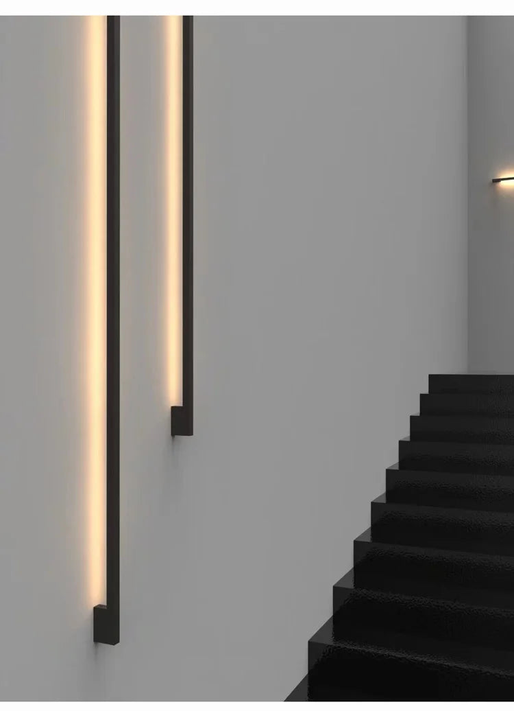Narrow Black Long Strip Wall Lamp Modern - Shine Room