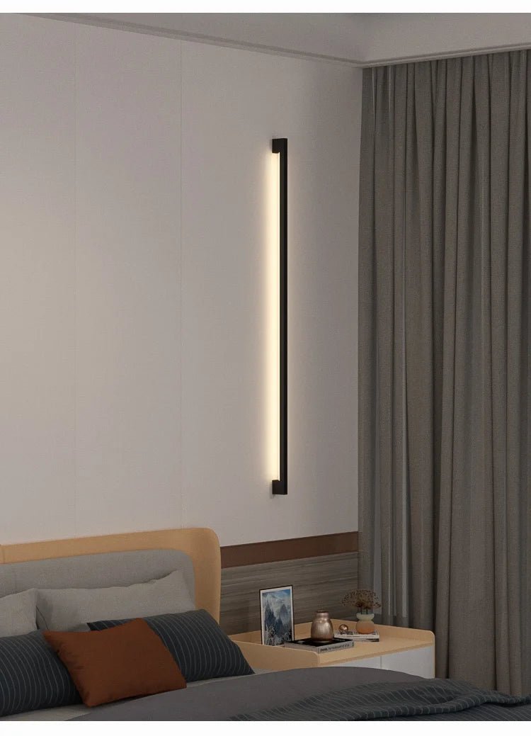 Narrow Black Long Strip Wall Lamp Modern - Shine Room