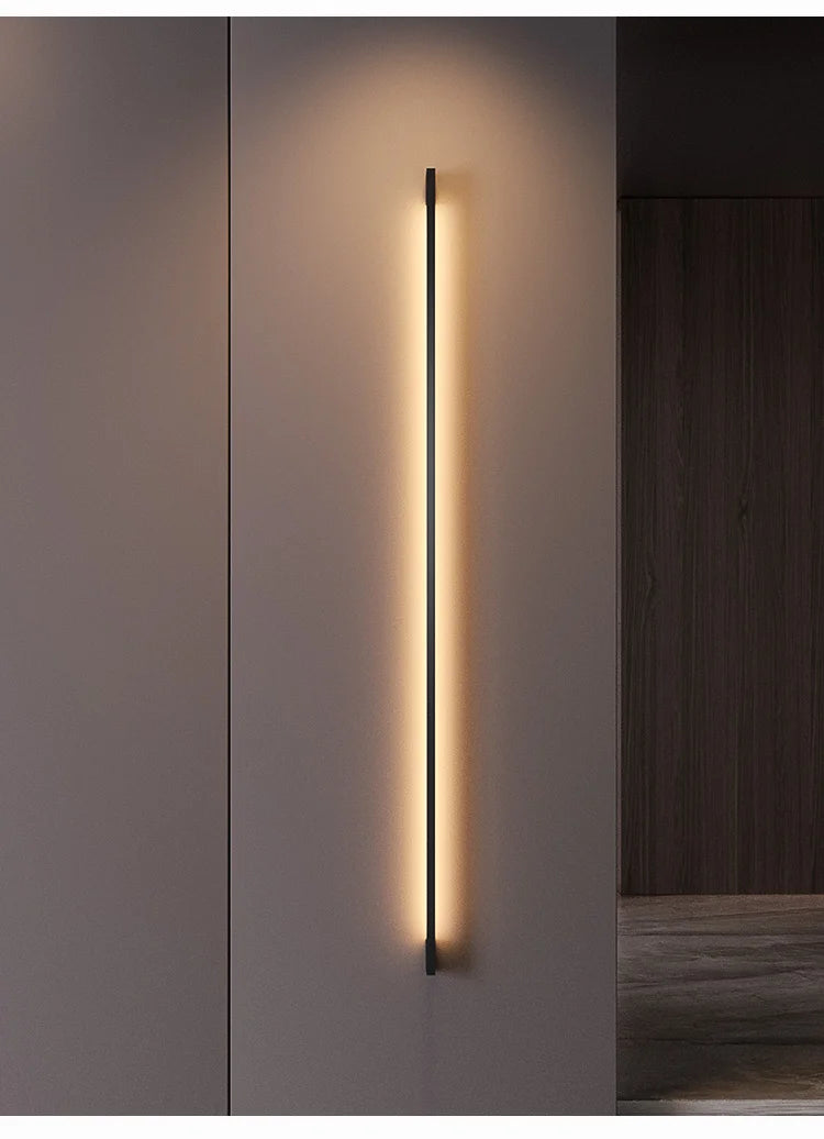 Narrow Black Long Strip Wall Lamp Modern - Shine Room
