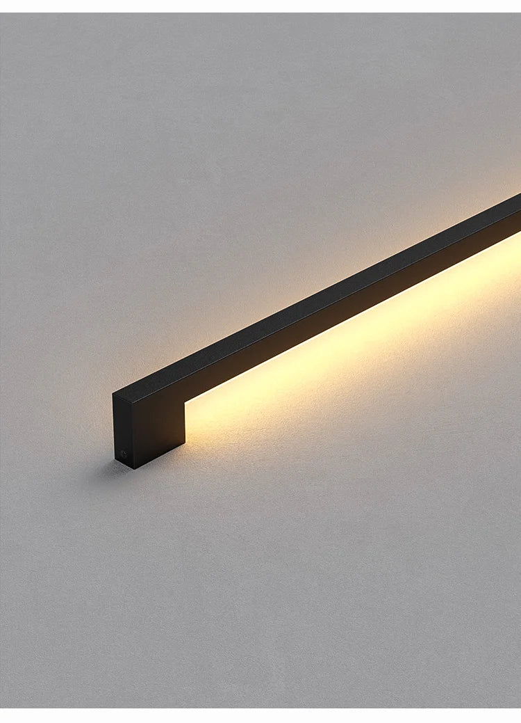 Narrow Black Long Strip Wall Lamp Modern - Shine Room