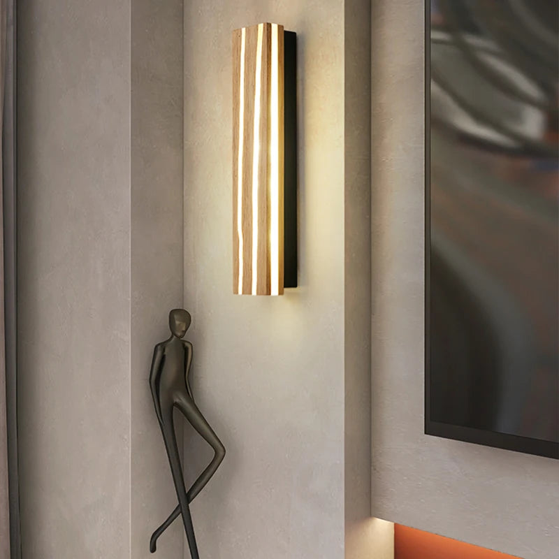 Nordic LED Wooden Wall Sconce Up Down Lighting - Shine Room