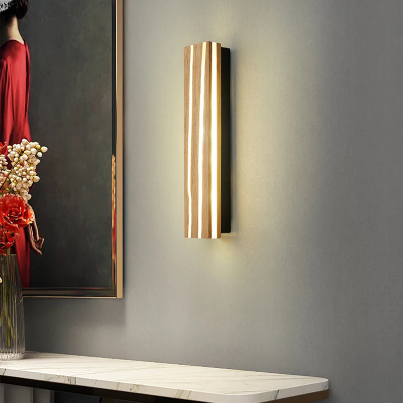Nordic LED Wooden Wall Sconce Up Down Lighting - Shine Room