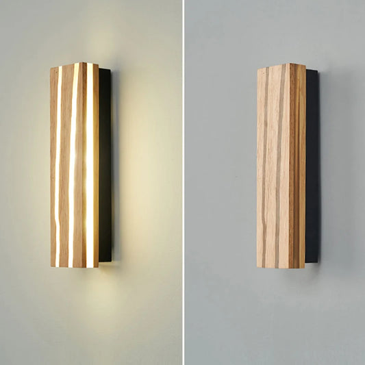 Nordic LED Wooden Wall Sconce Up Down Lighting - Shine Room