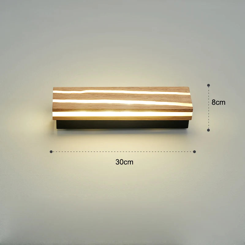 Nordic LED Wooden Wall Sconce Up Down Lighting - Shine Room