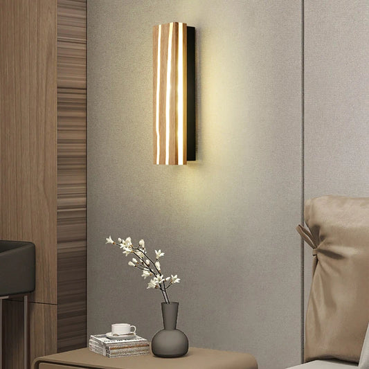 Nordic LED Wooden Wall Sconce Up Down Lighting - Shine Room