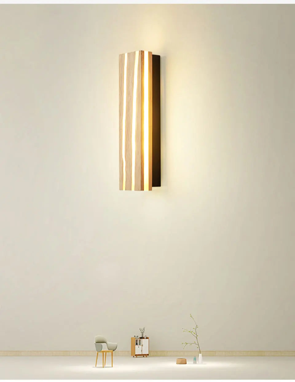 Nordic LED Wooden Wall Sconce Up Down Lighting - Shine Room