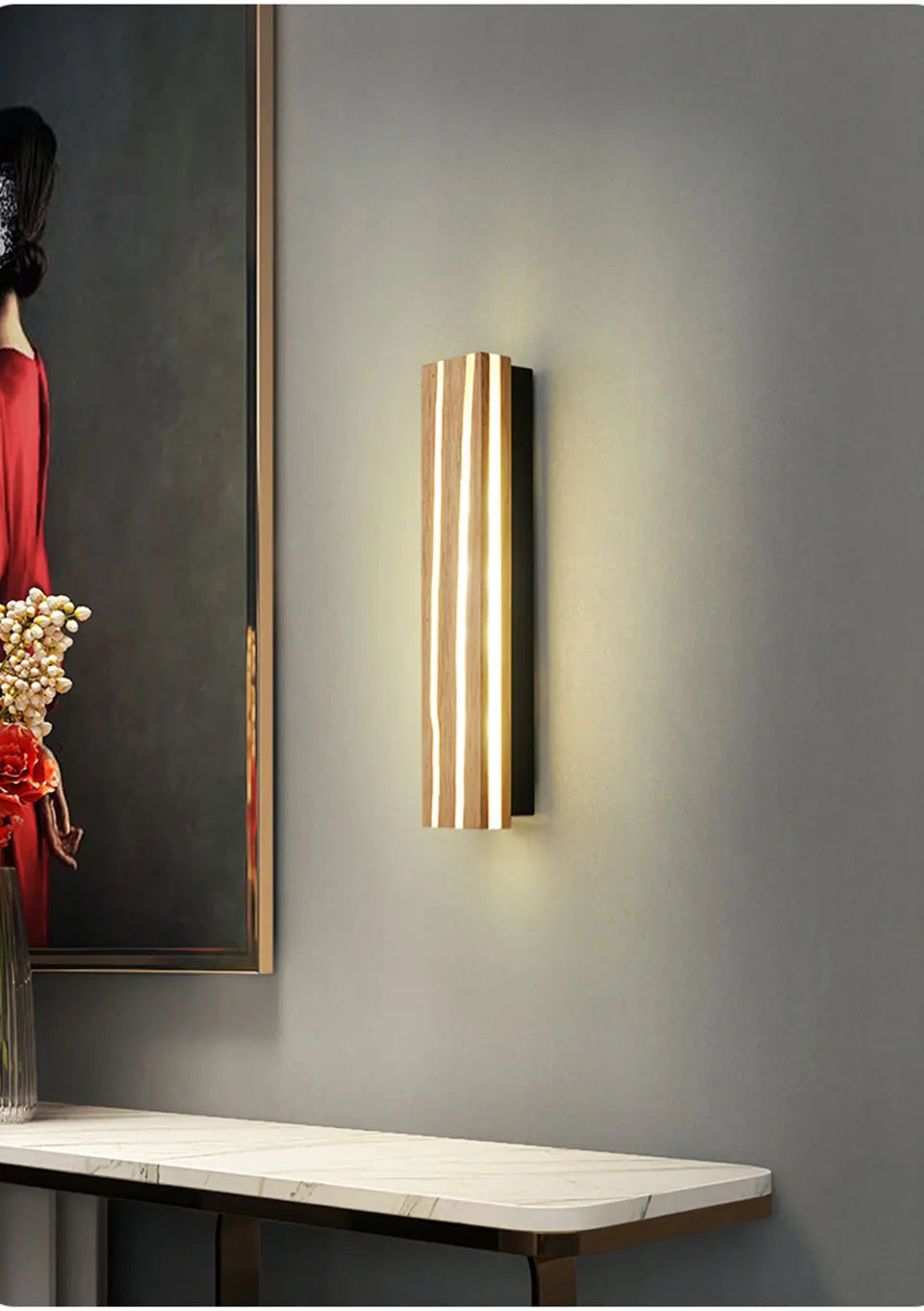 Nordic LED Wooden Wall Sconce Up Down Lighting - Shine Room