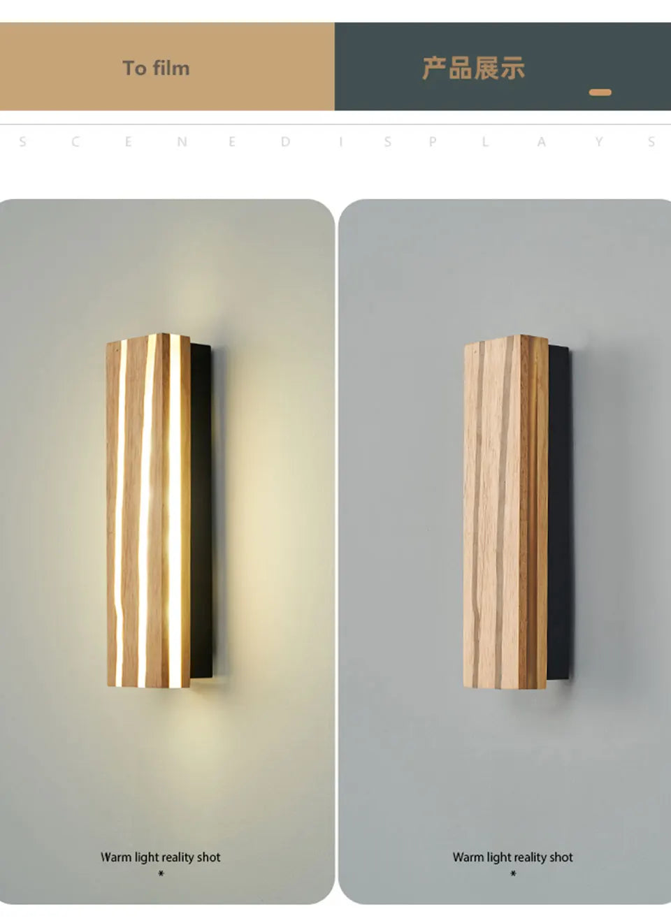 Nordic LED Wooden Wall Sconce Up Down Lighting - Shine Room