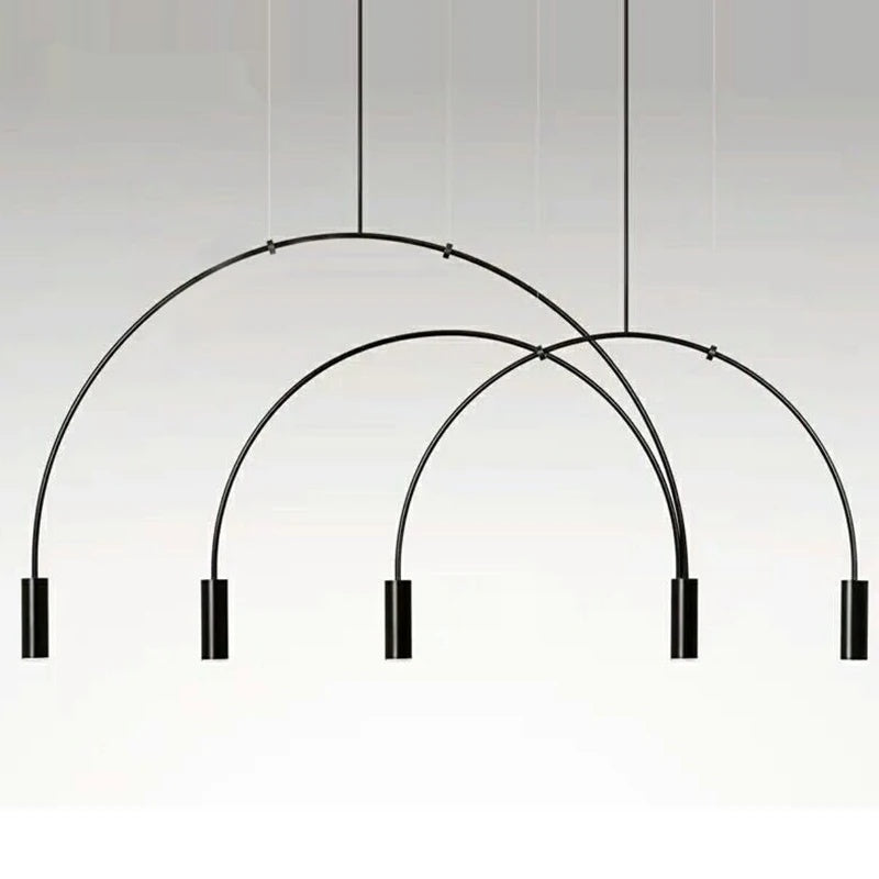 Postmodern Minimalist Black Semicircle Pendant Light - Shine Room