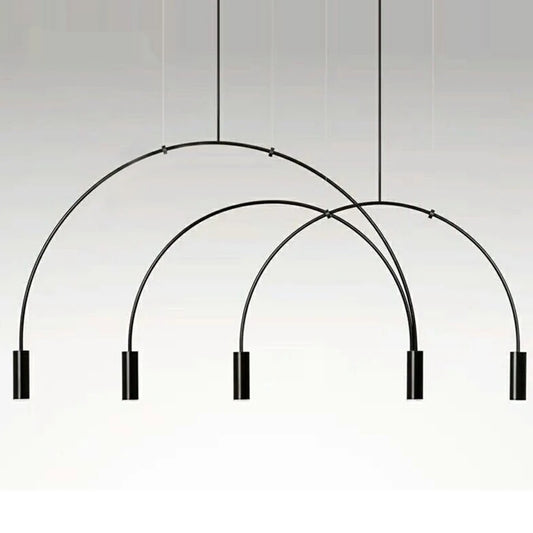 Postmodern Minimalist Black Semicircle Pendant Light - Shine Room