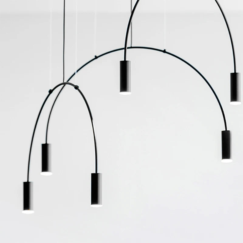 Postmodern Minimalist Black Semicircle Pendant Light - Shine Room