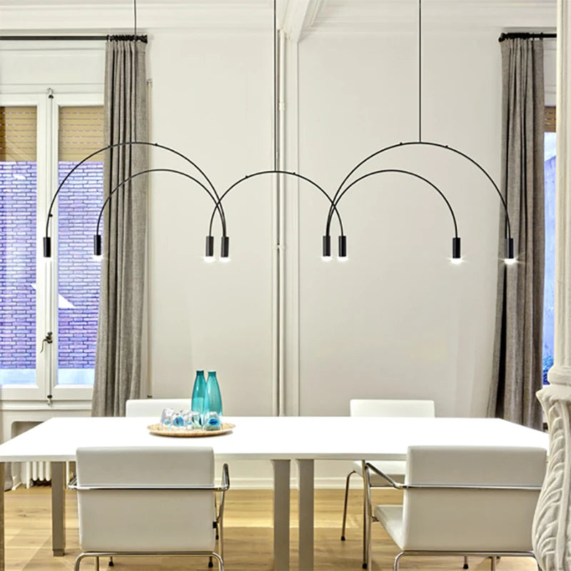 Postmodern Minimalist Black Semicircle Pendant Light - Shine Room