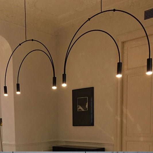 Postmodern Minimalist Black Semicircle Pendant Light - Shine Room