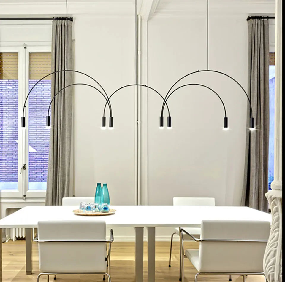 Postmodern Minimalist Black Semicircle Pendant Light - Shine Room