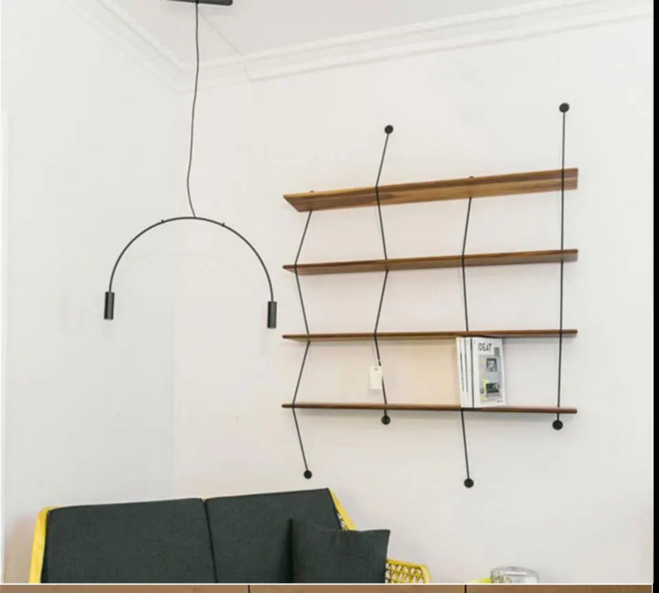 Postmodern Minimalist Black Semicircle Pendant Light - Shine Room