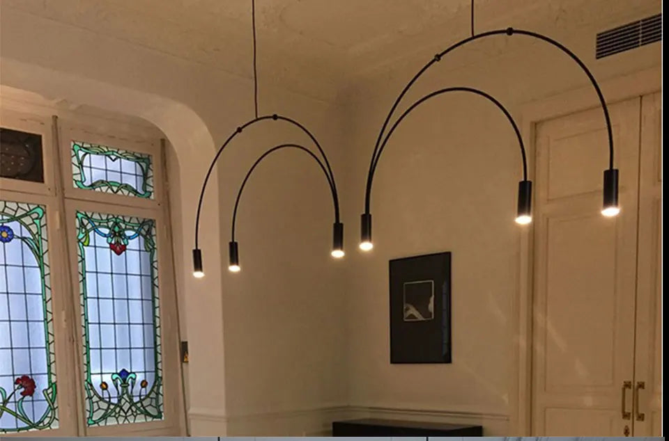 Postmodern Minimalist Black Semicircle Pendant Light - Shine Room