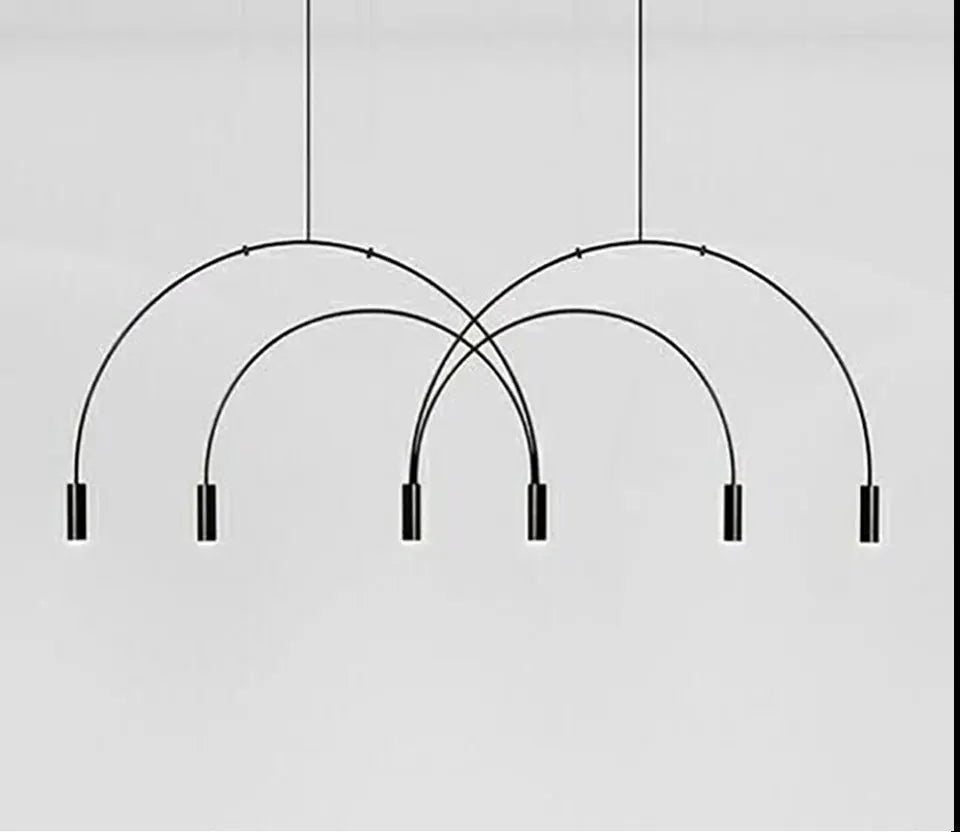 Postmodern Minimalist Black Semicircle Pendant Light - Shine Room