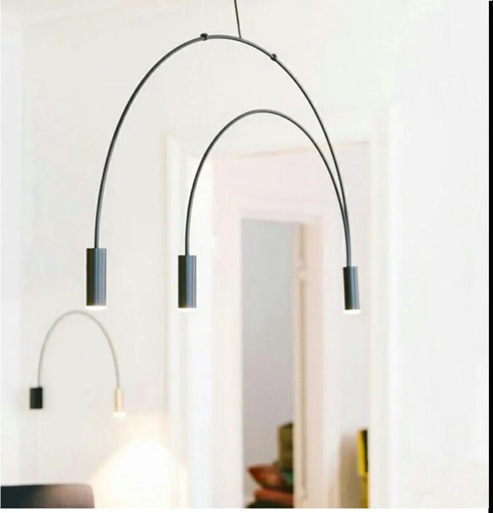Postmodern Minimalist Black Semicircle Pendant Light - Shine Room