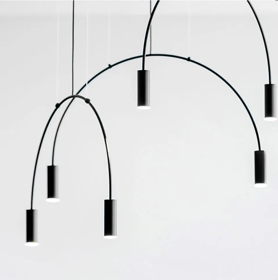 Postmodern Minimalist Black Semicircle Pendant Light - Shine Room