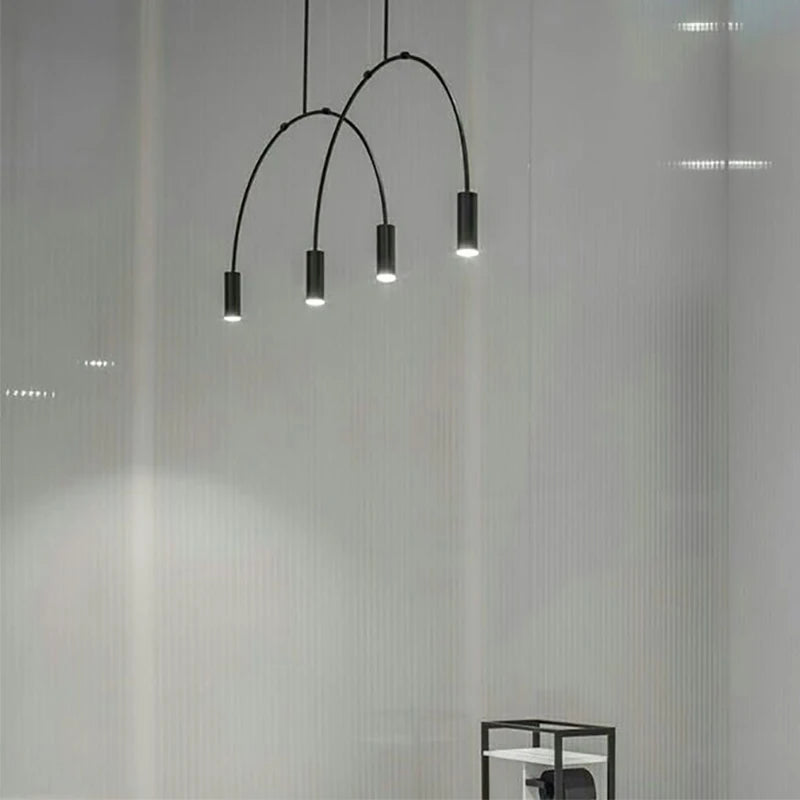 Postmodern Minimalist Black Semicircle Pendant Light - Shine Room