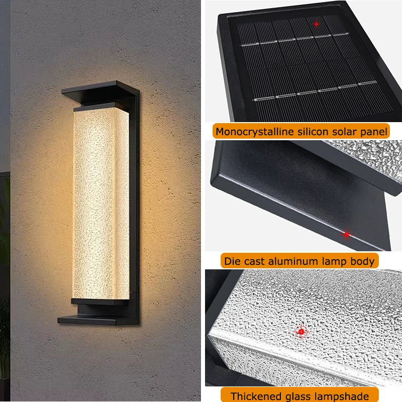 Solar Wall Light Outdoor Dusk to Dawn Lantern - Shine Room