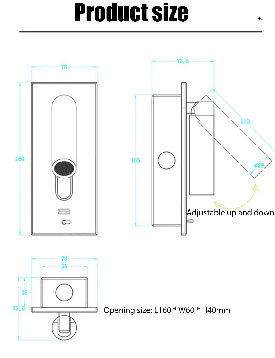 USB Charging Adjustable Wall Lamp 3W - Shine Room