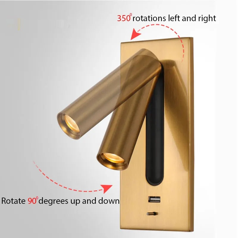 USB Charging Adjustable Wall Lamp 3W - Shine Room
