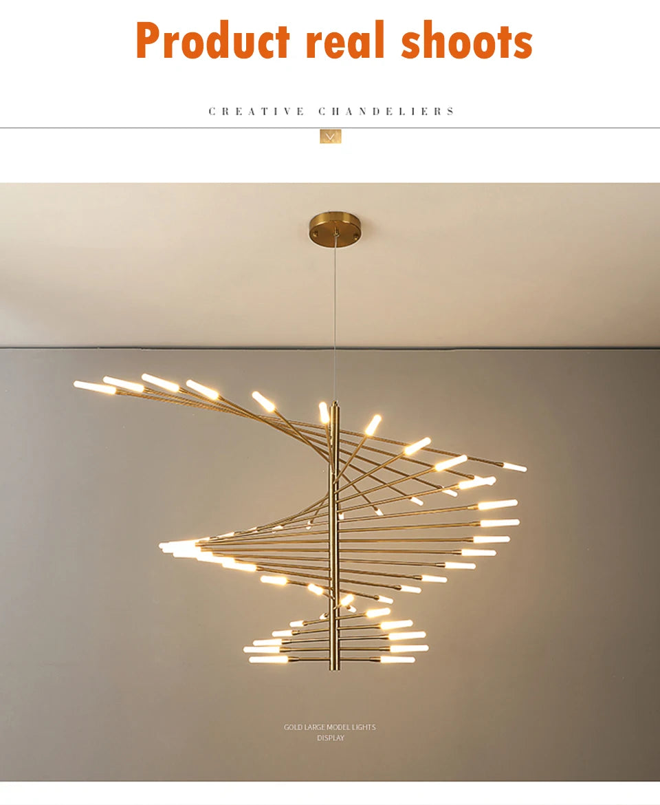 Villa Duplex LED Chandelier Firework Shape Light - Shine Room