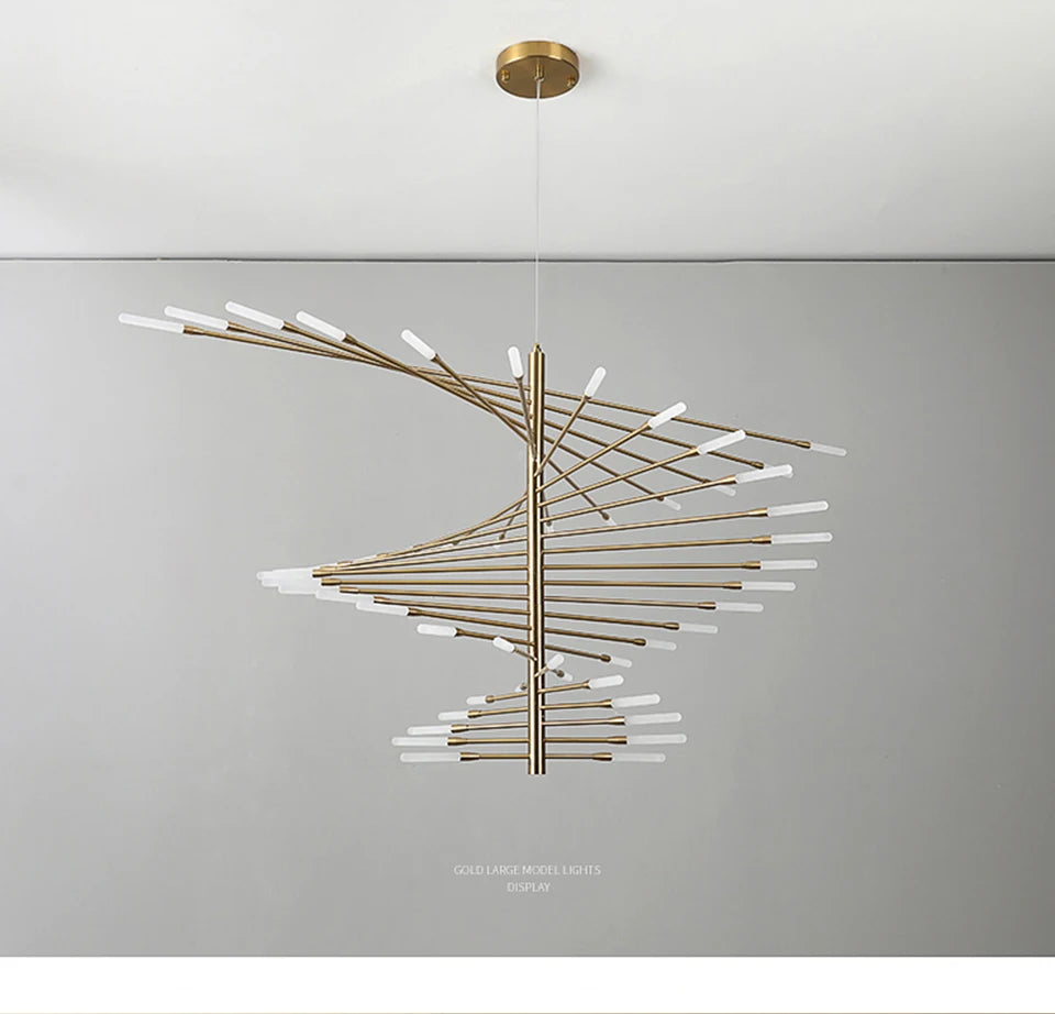 Villa Duplex LED Chandelier Firework Shape Light - Shine Room