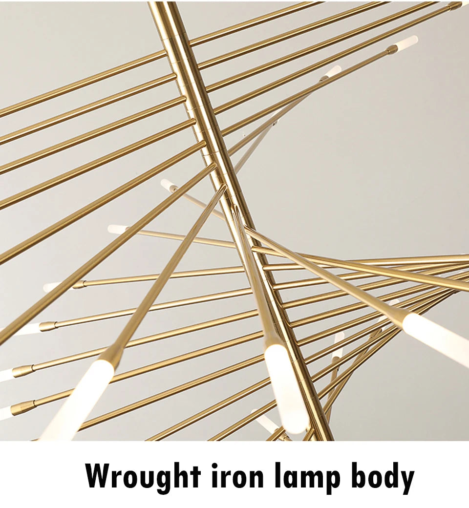 Villa Duplex LED Chandelier Firework Shape Light - Shine Room