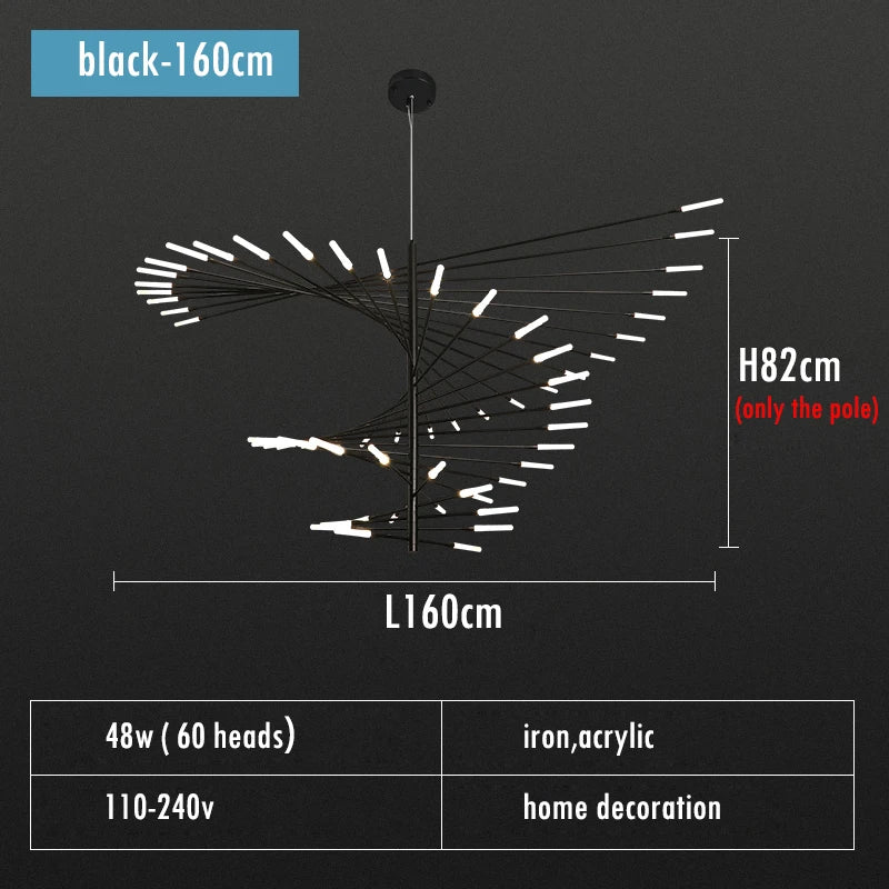 Villa Duplex LED Chandelier Firework Shape Light - Shine Room