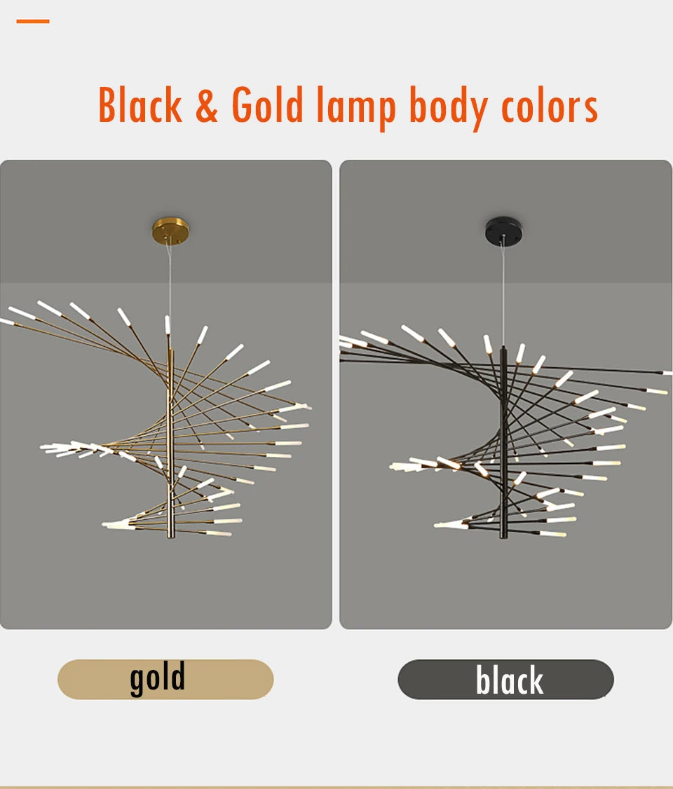 Villa Duplex LED Chandelier Firework Shape Light - Shine Room