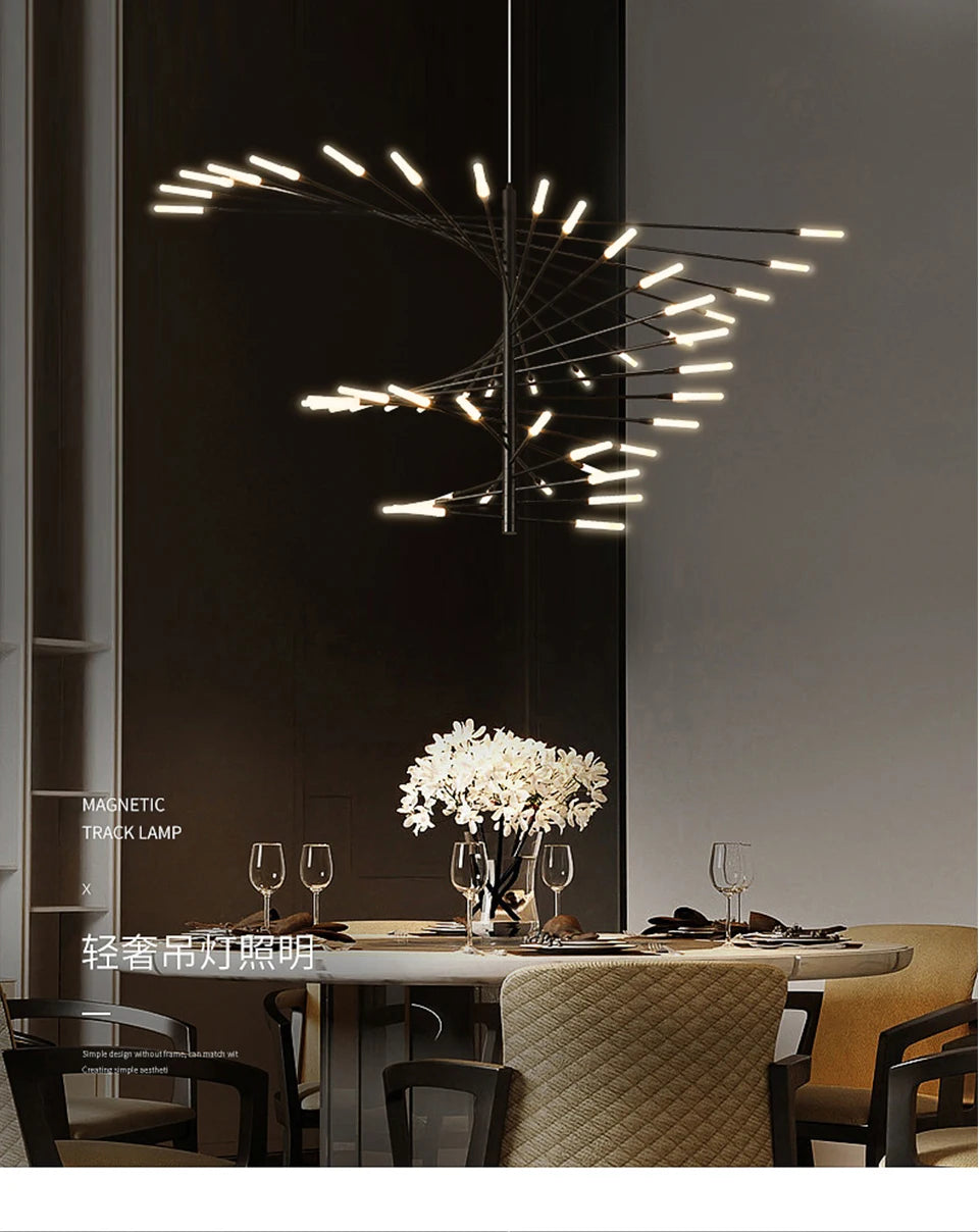 Villa Duplex LED Chandelier Firework Shape Light - Shine Room