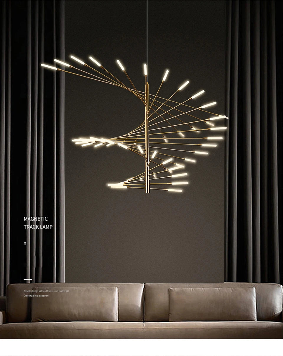 Villa Duplex LED Chandelier Firework Shape Light - Shine Room