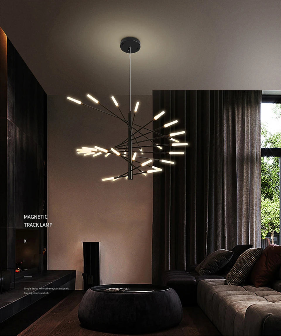 Villa Duplex LED Chandelier Firework Shape Light - Shine Room