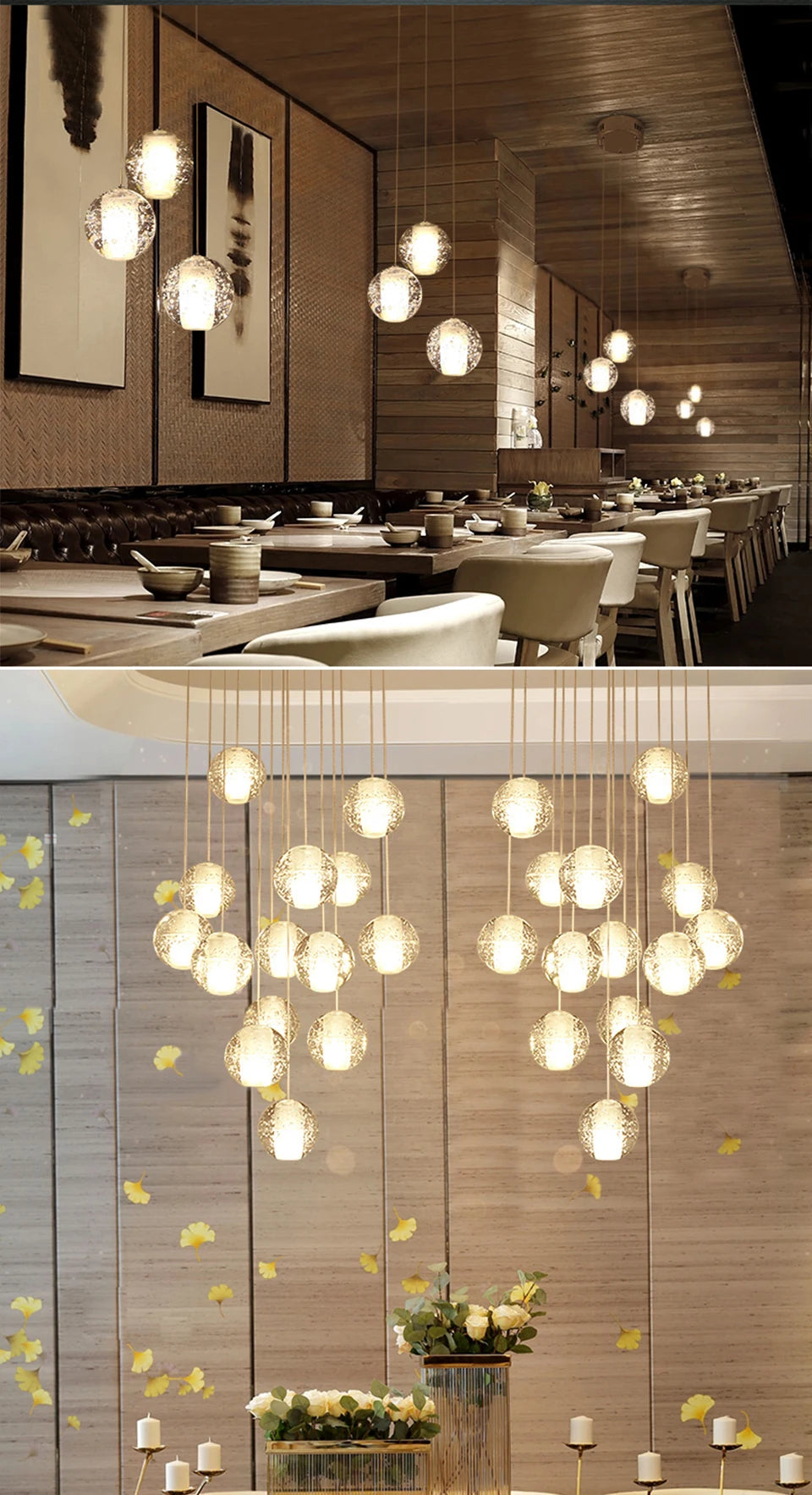 Villa Staircase Pendant Lights Crystal Glass Ball - Shine Room