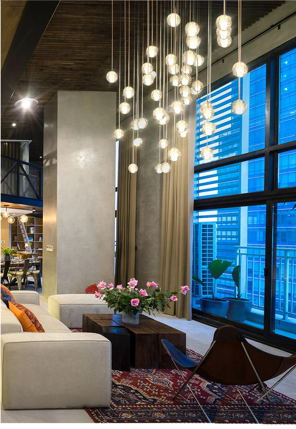 Villa Staircase Pendant Lights Crystal Glass Ball - Shine Room