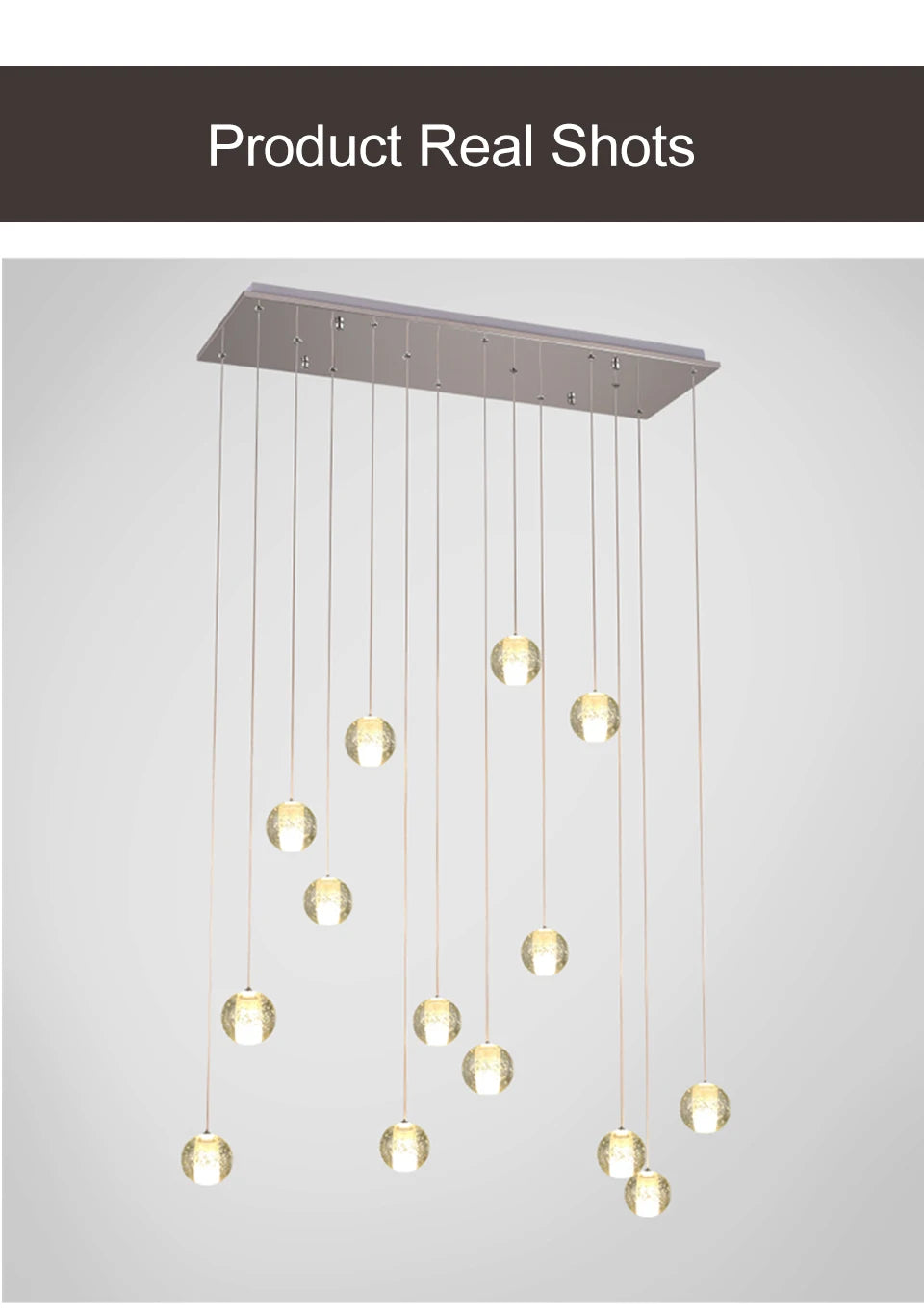 Villa Staircase Pendant Lights Crystal Glass Ball - Shine Room