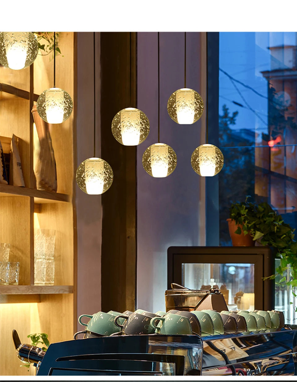 Villa Staircase Pendant Lights Crystal Glass Ball - Shine Room