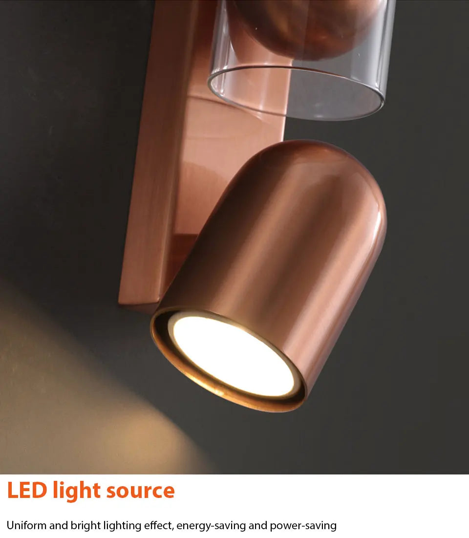 Vintage Glass Wall Lamp Rotatable Indoor Fixtures - Shine Room