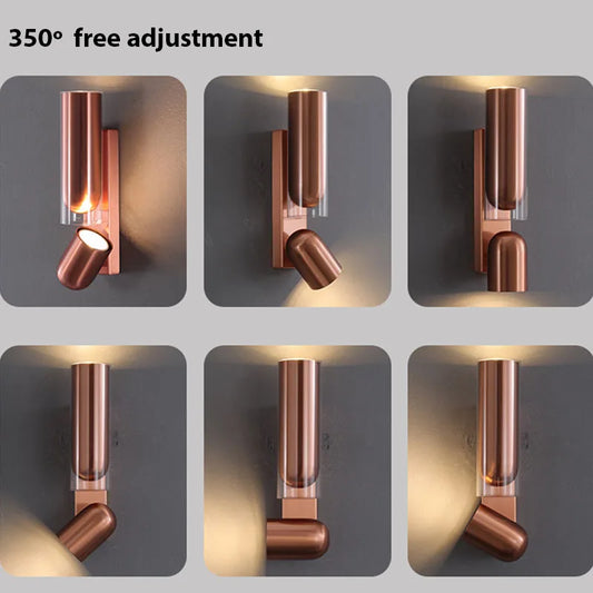 Vintage Glass Wall Lamp Rotatable Indoor Fixtures - Shine Room