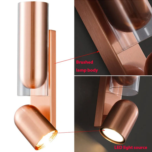 Vintage Glass Wall Lamp Rotatable Indoor Fixtures - Shine Room