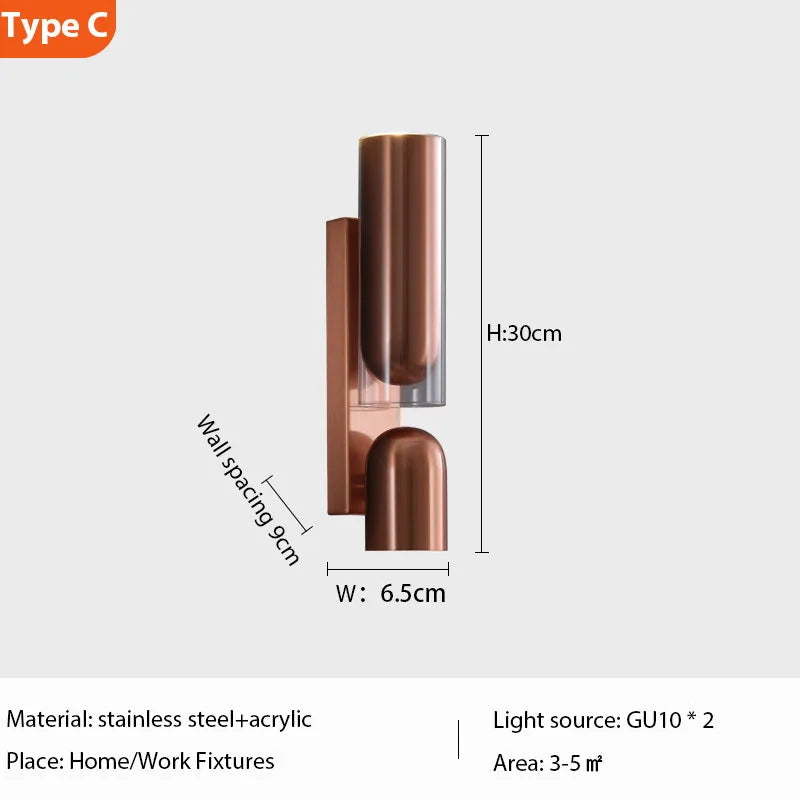 Vintage Glass Wall Lamp Rotatable Indoor Fixtures - Shine Room