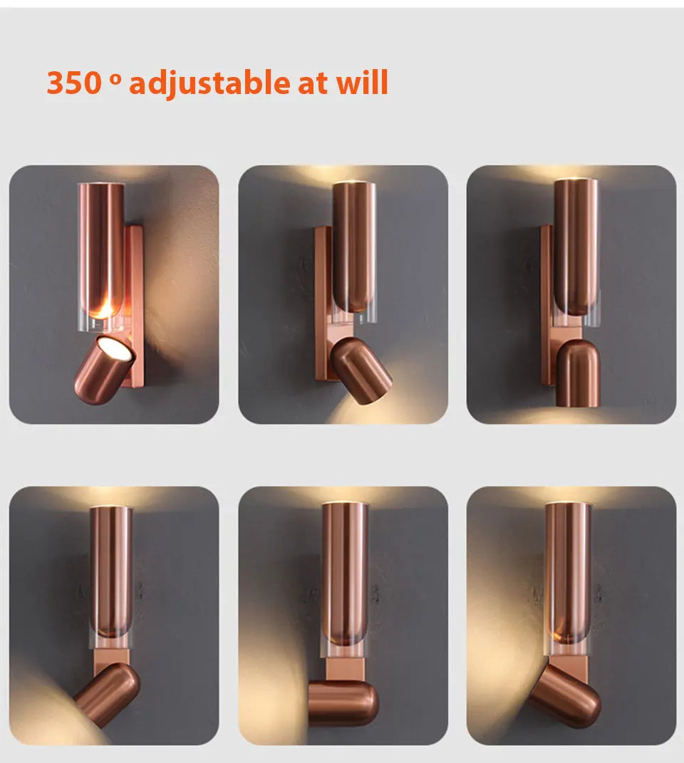 Vintage Glass Wall Lamp Rotatable Indoor Fixtures - Shine Room