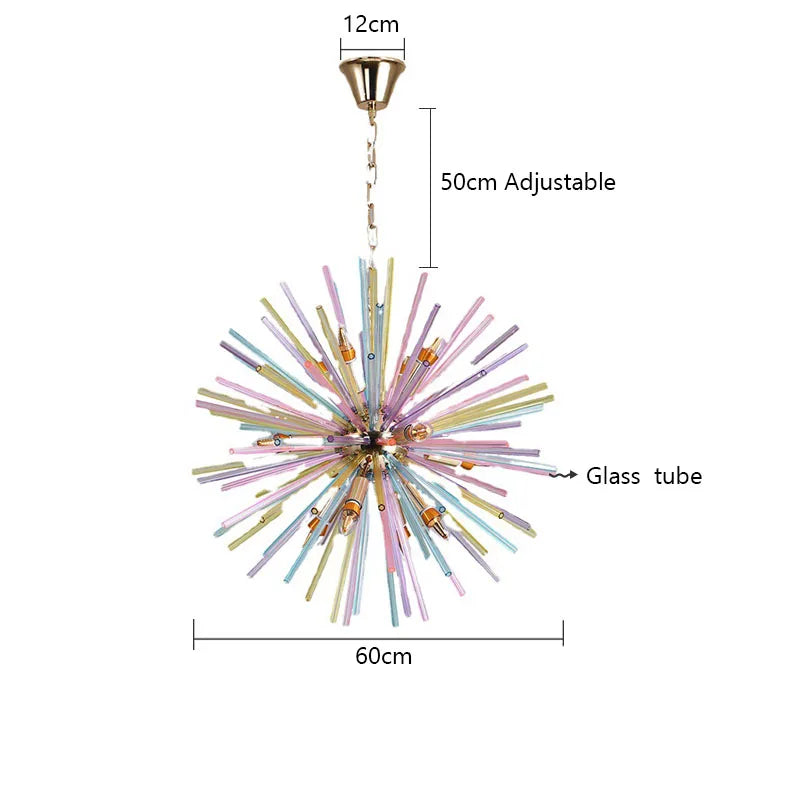 Creative Dandelion Chandelier Glass Colorful Light - Shine Room