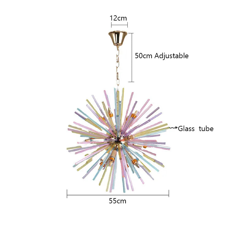 Creative Dandelion Chandelier Glass Colorful Light - Shine Room
