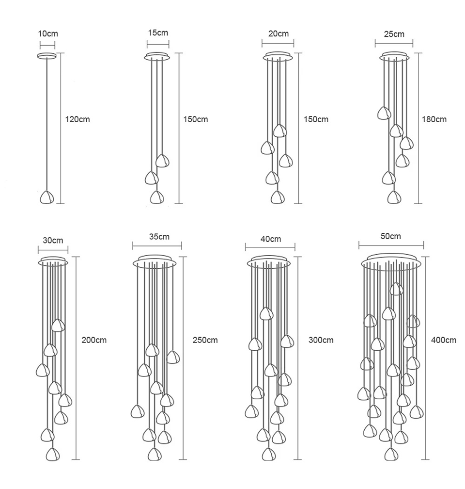 Hanging Staircase Pendant Light Crystal Ball - Shine Room